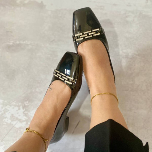 کفش پاشنه دخترانه 2 سانت نگین دار